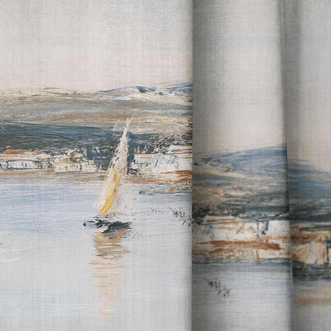 Sailboat - Drapery - Benton Lane Home - Lemon Park