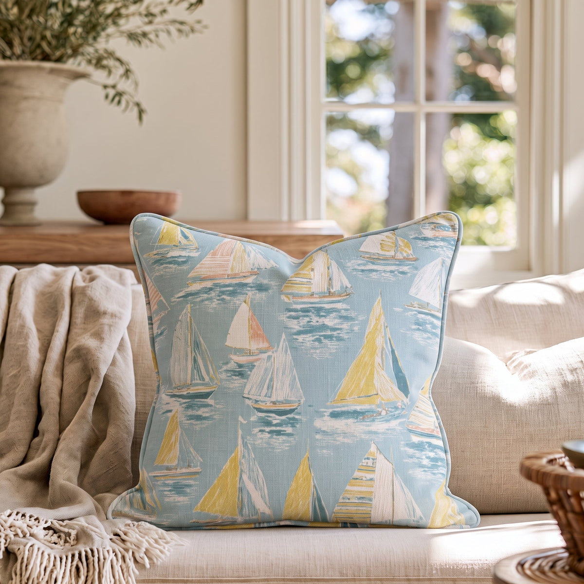 Sailing Away Throw Pillow - Benton Lane Home - Hillcroft Home