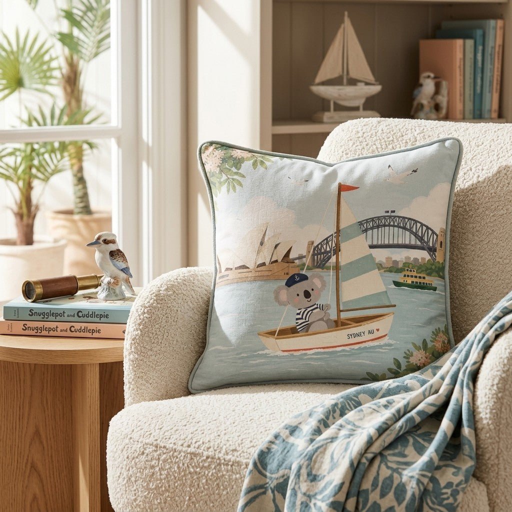 Sailing in Sydney Throw Pillow - Benton Lane Home - Hillcroft Home