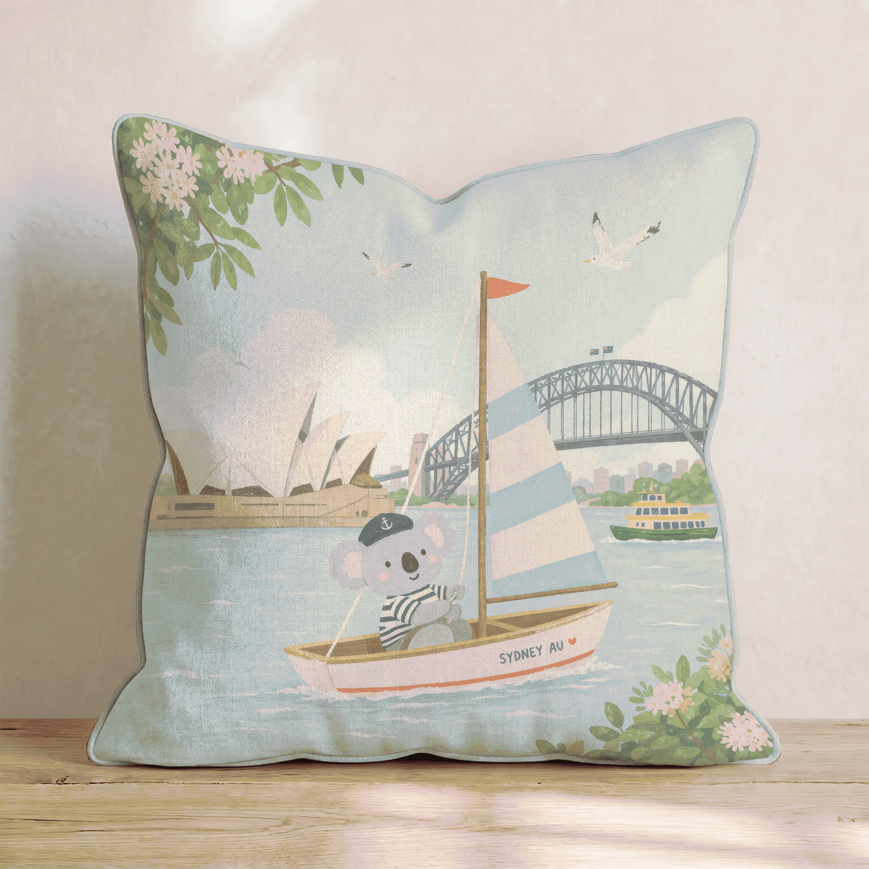 Sailing in Sydney Throw Pillow - Benton Lane Home - Hillcroft Home