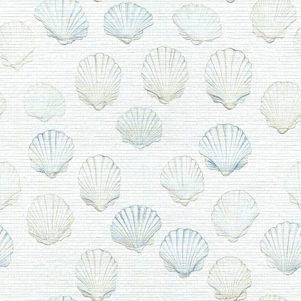 Sally's Sea Shells Faux Grasscloth Wallpaper - Lemon Park