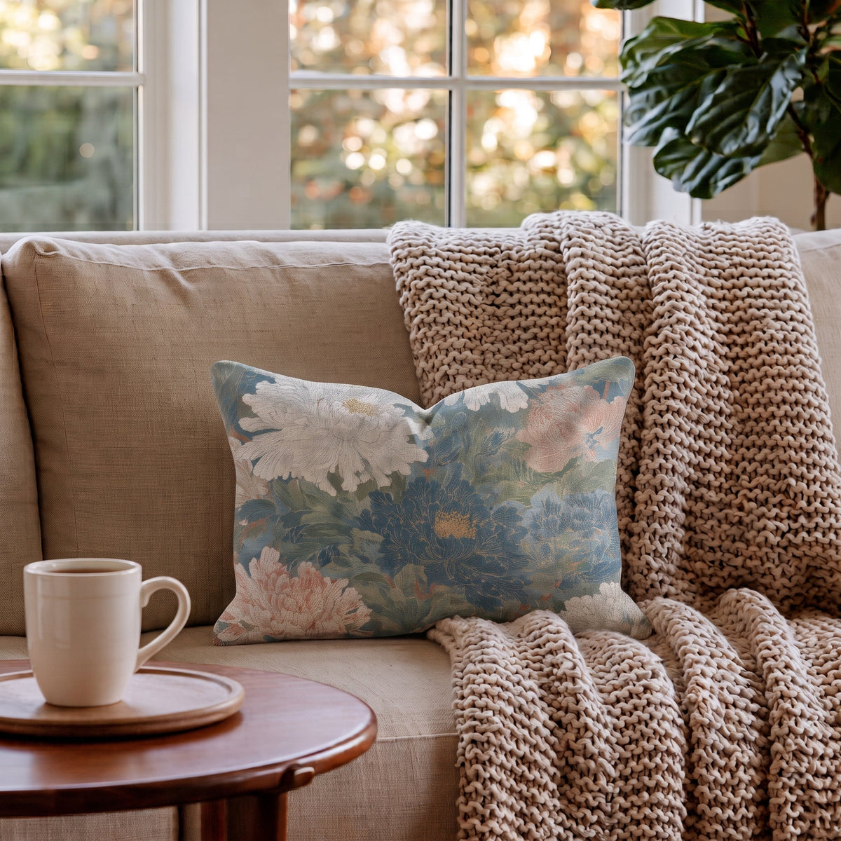 Saltwater Floral Throw Pillow - Benton Lane Home - Hillcroft Home