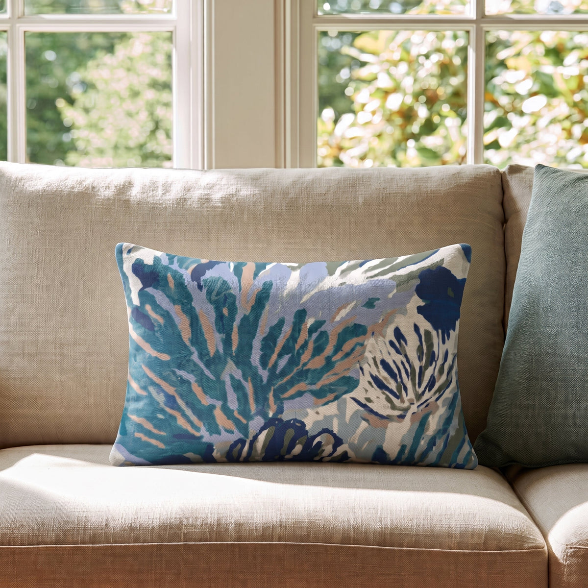 Saltwater Rose Throw Pillow - Benton Lane Home - Hillcroft Home