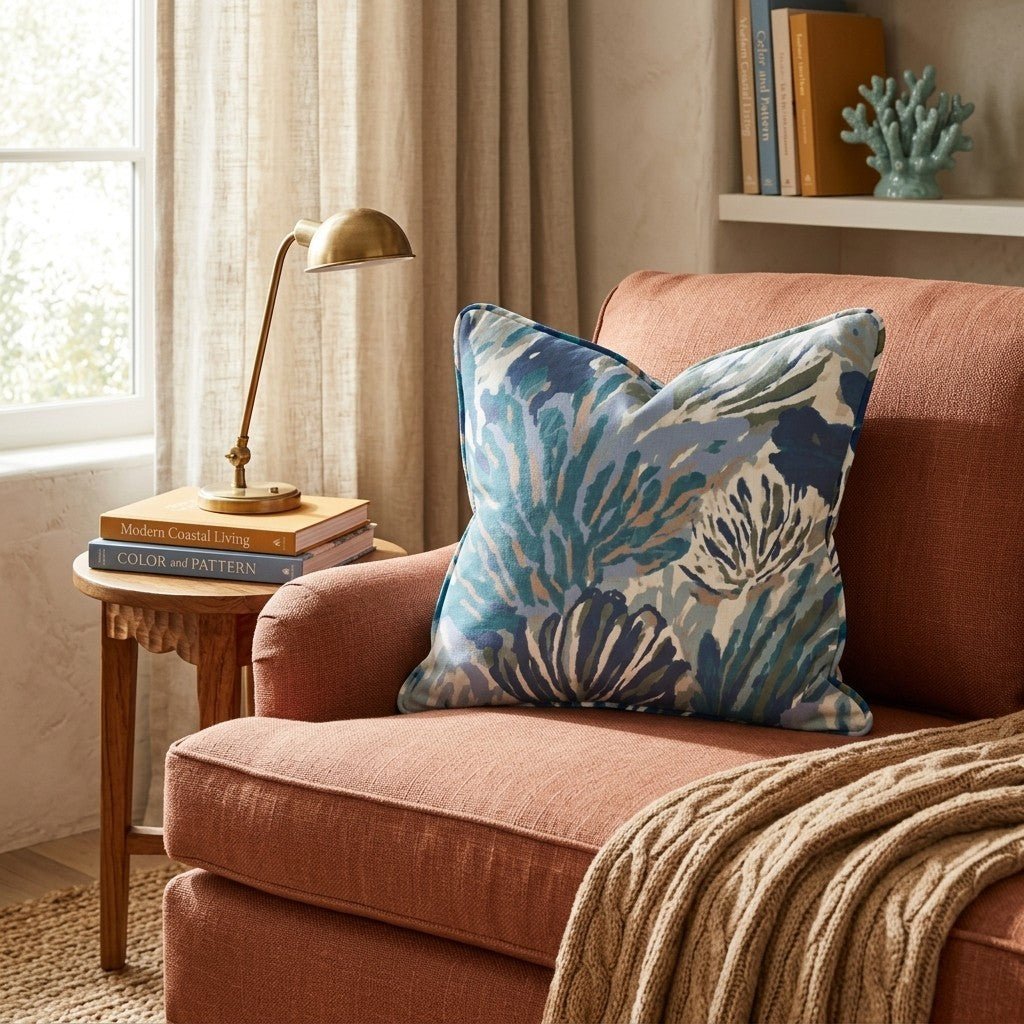 Saltwater Rose Throw Pillow - Benton Lane Home - Hillcroft Home