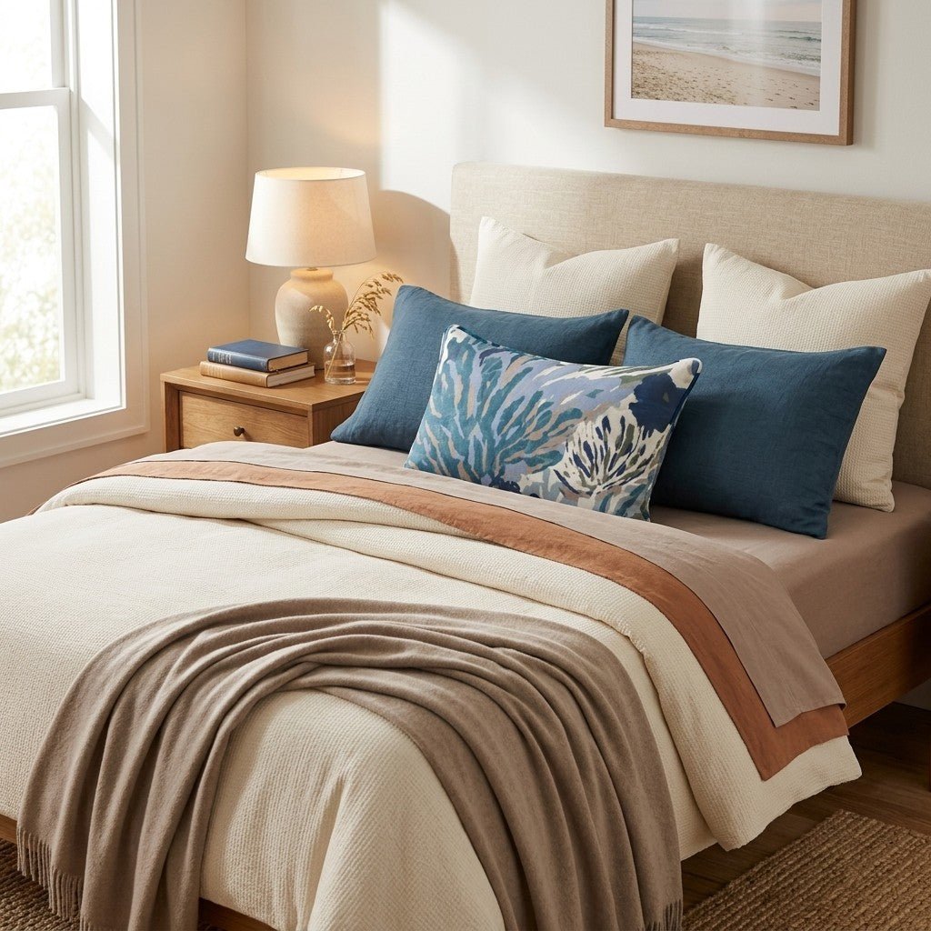 Saltwater Rose Throw Pillow - Hillcroft Home