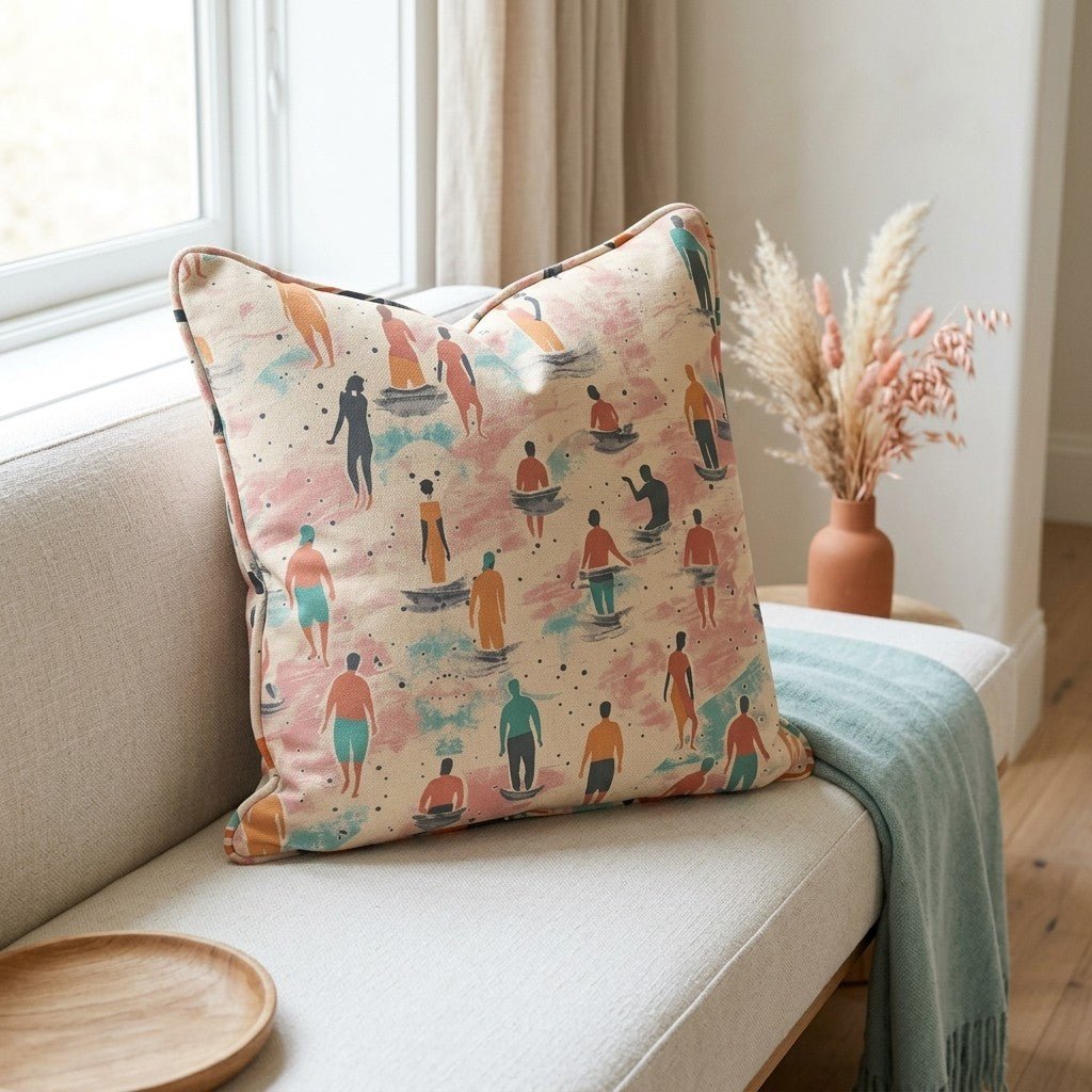 Sandy Shores Gathering Throw Pillow - Lemon Park