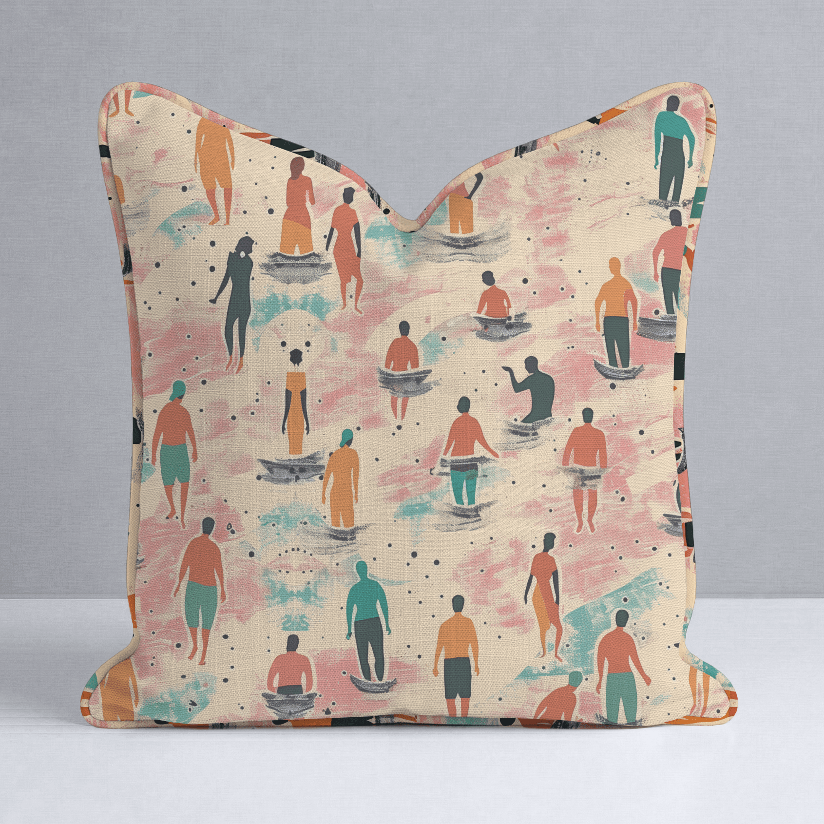Sandy Shores Gathering Throw Pillow - Lemon Park