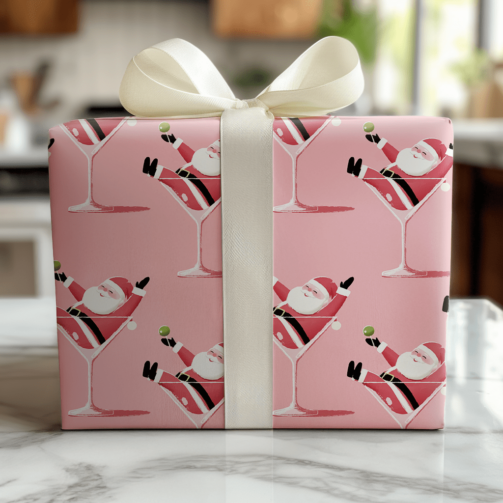 Santa - tini - Wrapping Paper - Benton Lane Home - Lemon Park