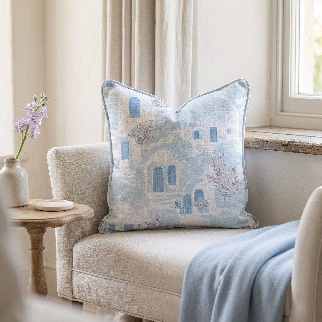 Santorini Sunset Throw Pillow - Benton Lane Home - Lemon Park