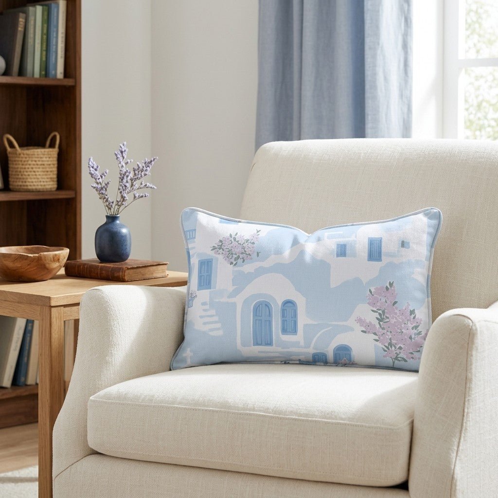 Santorini Sunset Throw Pillow - Benton Lane Home - Lemon Park