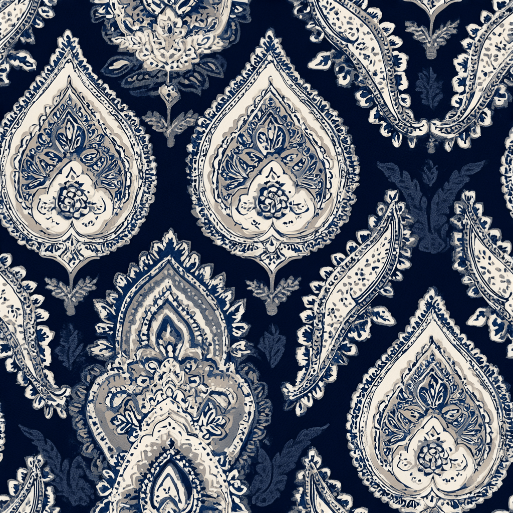 Sapphire Parlour Wallpaper - Benton Lane Home - Painted Paper