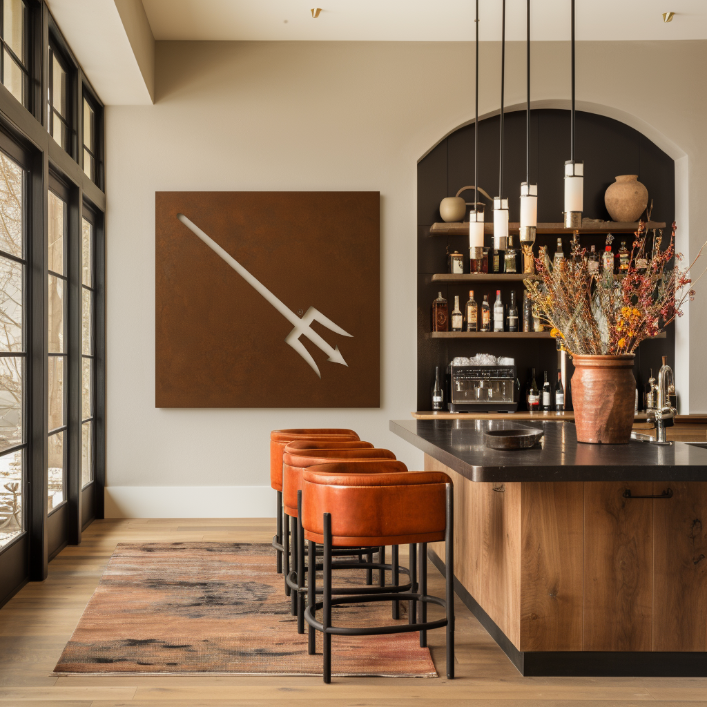 The Piercing Pitchfork - Metal Wall Art - Square Umber