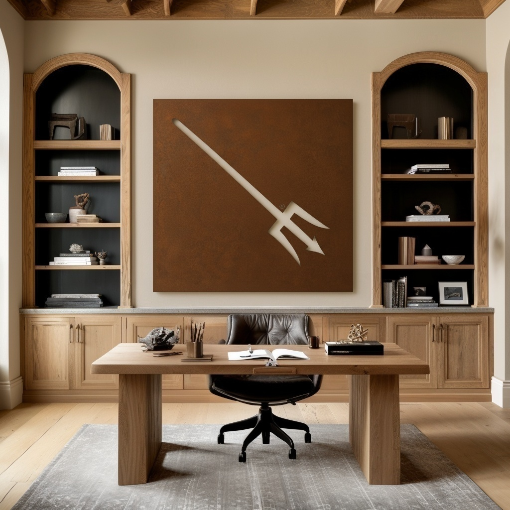 The Piercing Pitchfork - Metal Wall Art - Square Umber