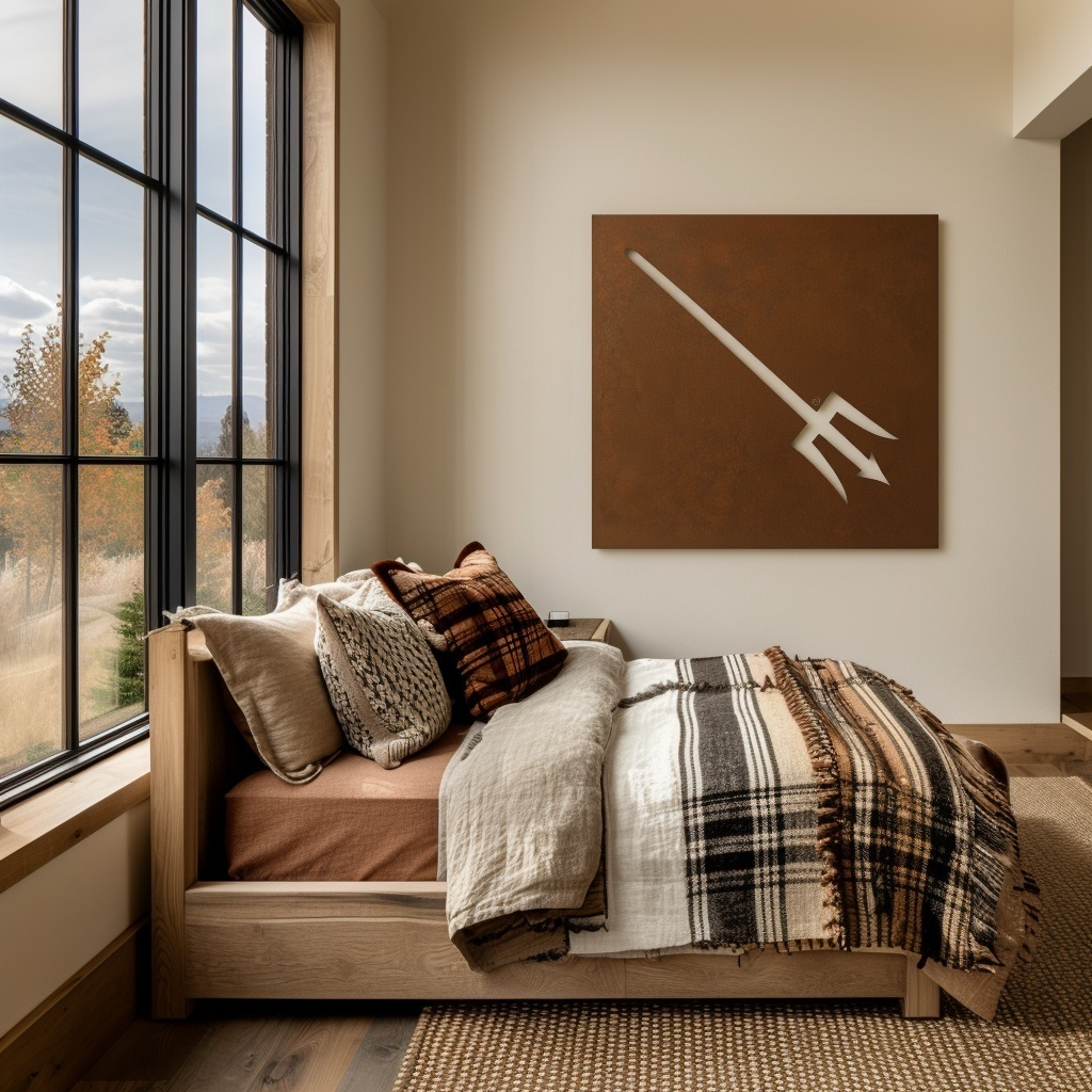 The Piercing Pitchfork - Metal Wall Art - Square Umber