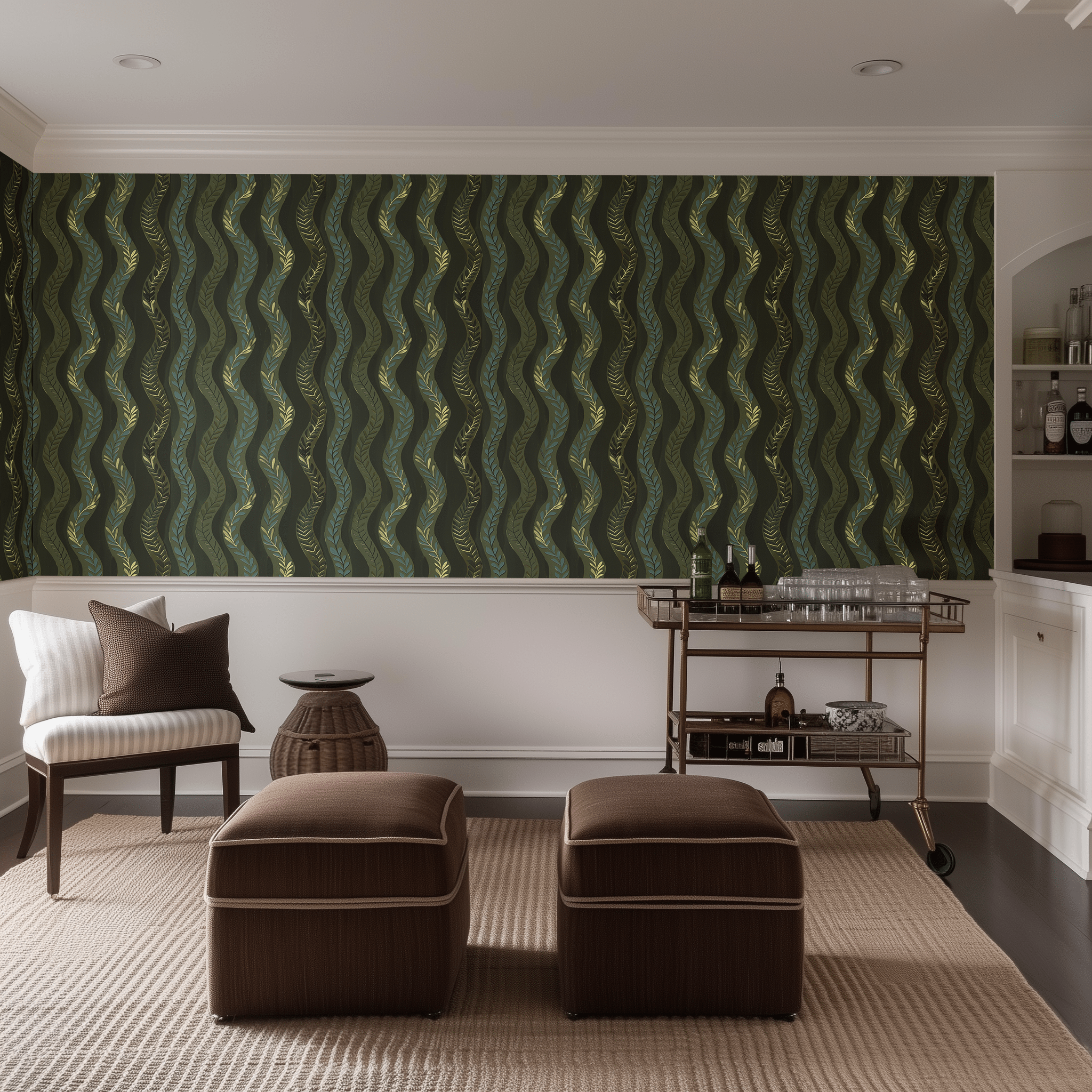 Sea Serpent Ikat Wallpaper - Painted Paper