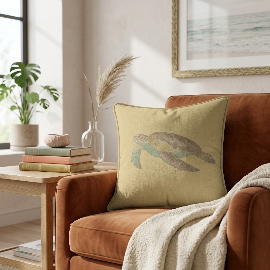 Sea Turtle Swim Throw Pillow - Benton Lane Home - Hillcroft Home