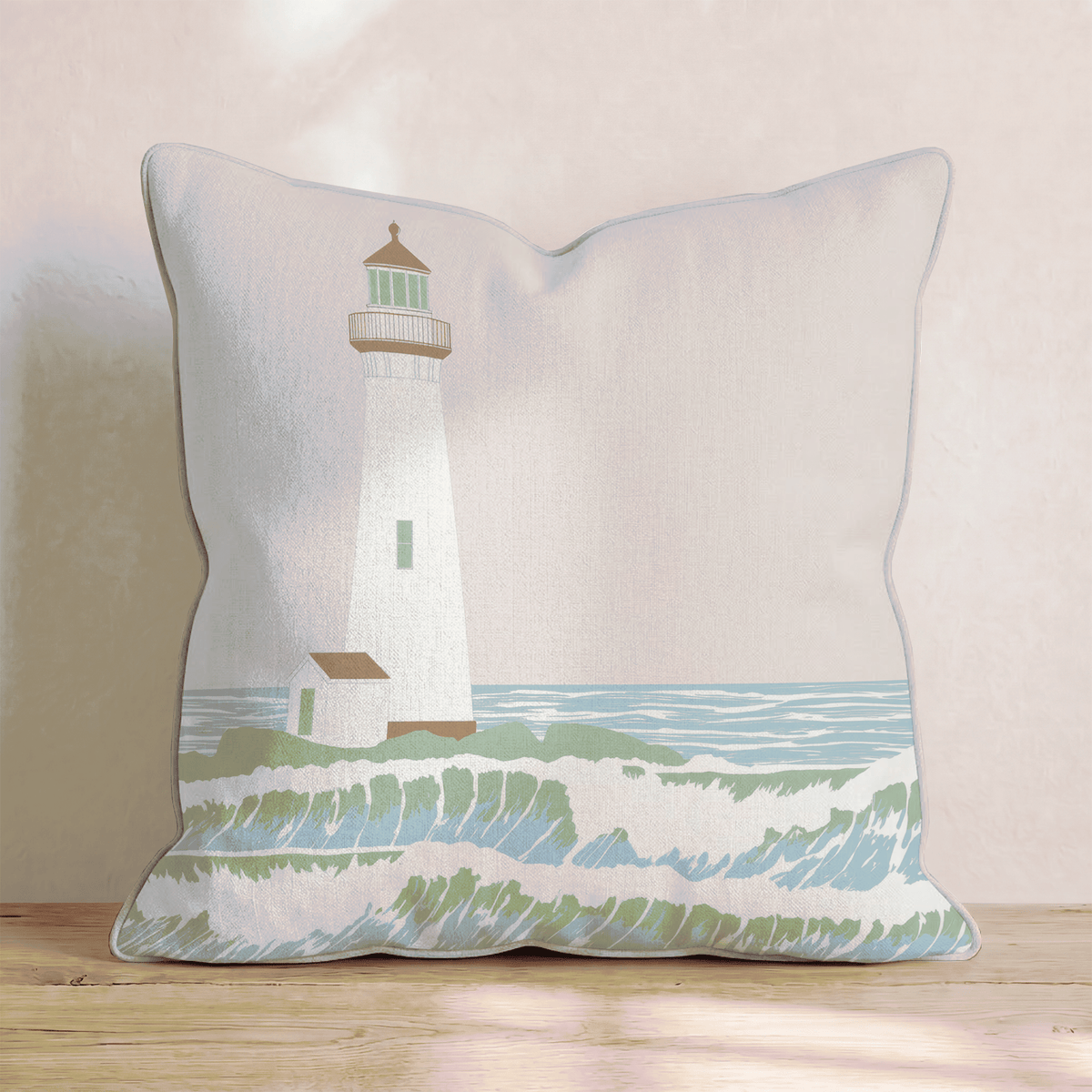 Seabreeze Lighthouse Throw Pillow - Hillcroft Home