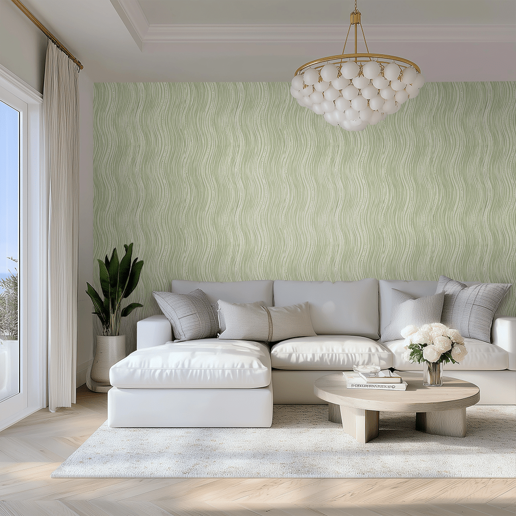 Seafoam Current Wallpaper - Benton Lane Home - Painted Paper