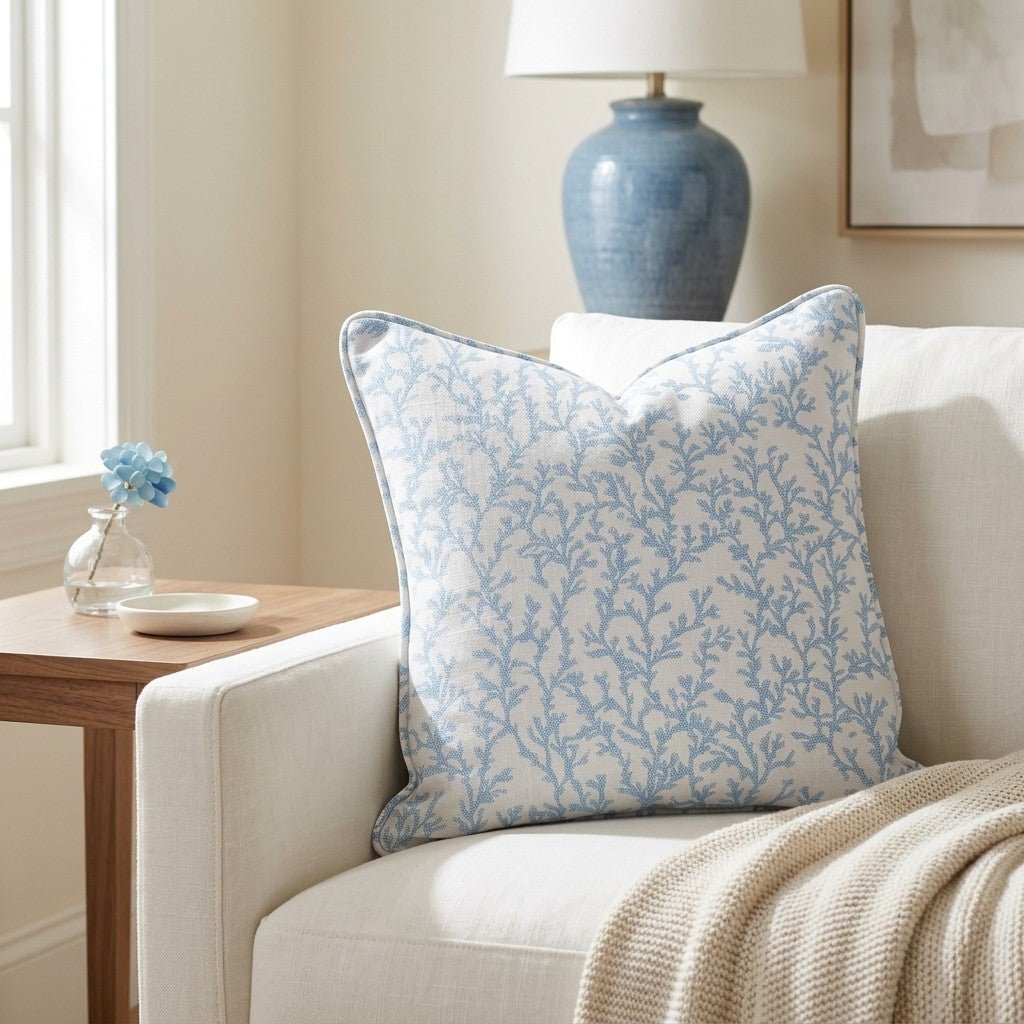 Seafoam Meadow Throw Pillow - Benton Lane Home - Lemon Park