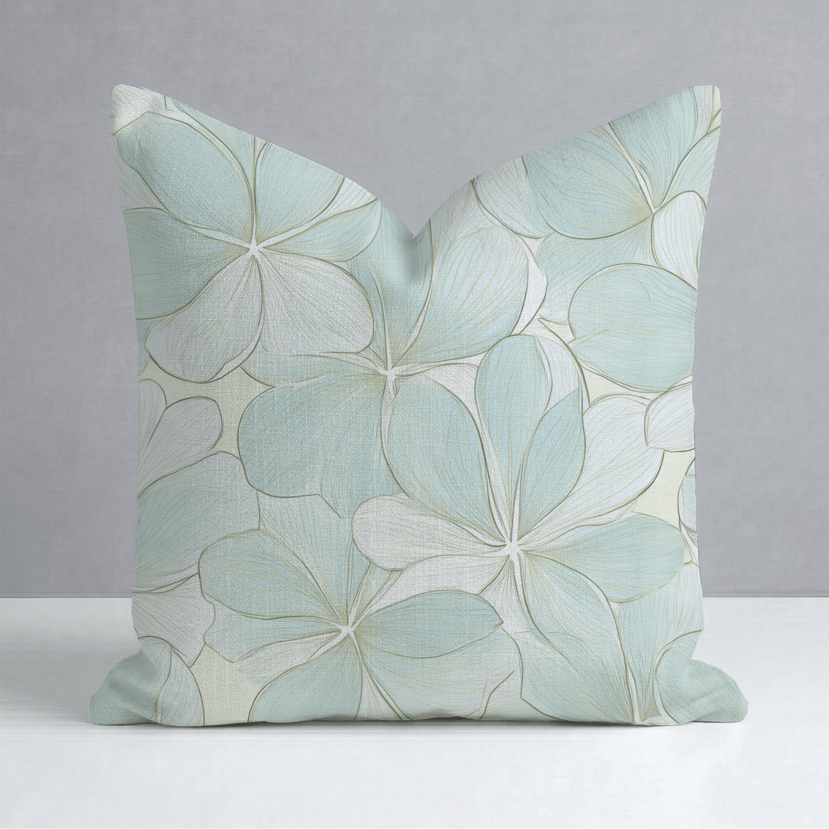 Seafoam Whispy Throw Pillow - Lemon Park
