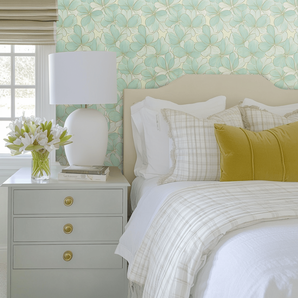 Seafoam Whispy Wallpaper - Lemon Park