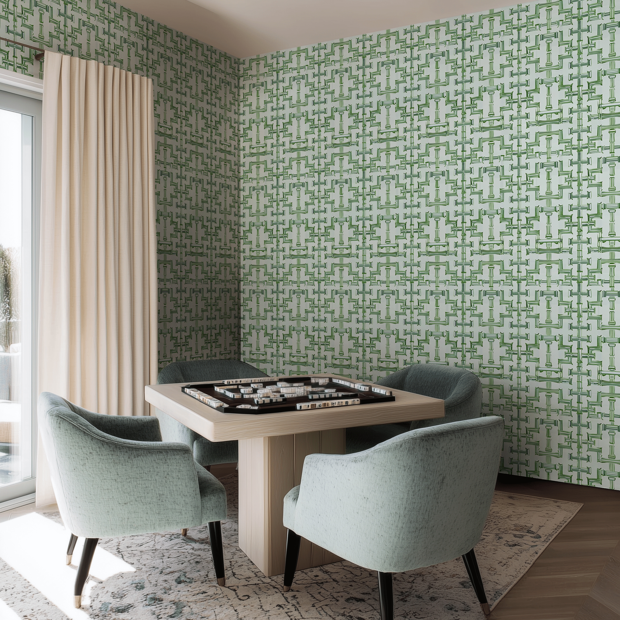 Seagrass Trellis Wallpaper - Painted Paper