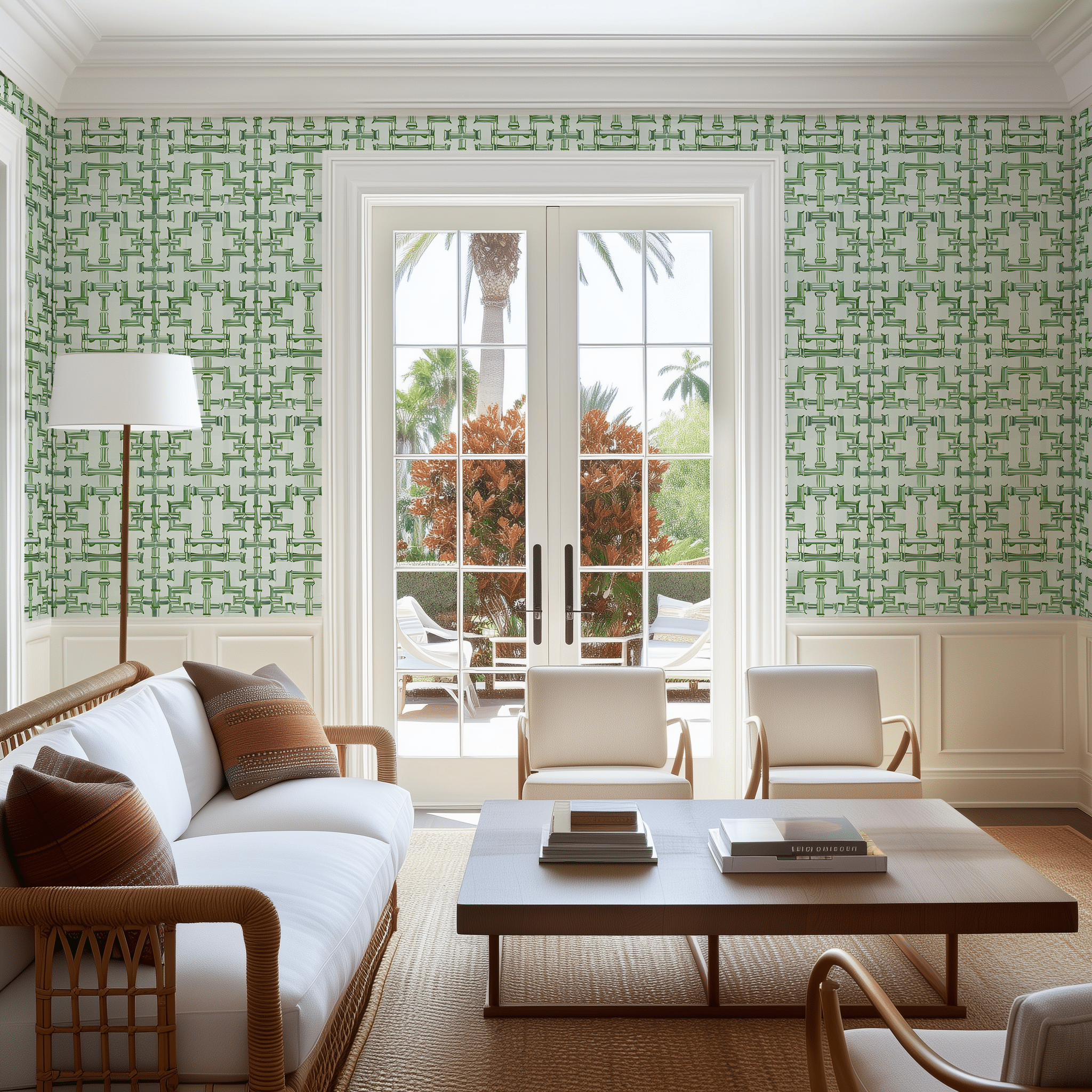 Seagrass Trellis Wallpaper - Painted Paper