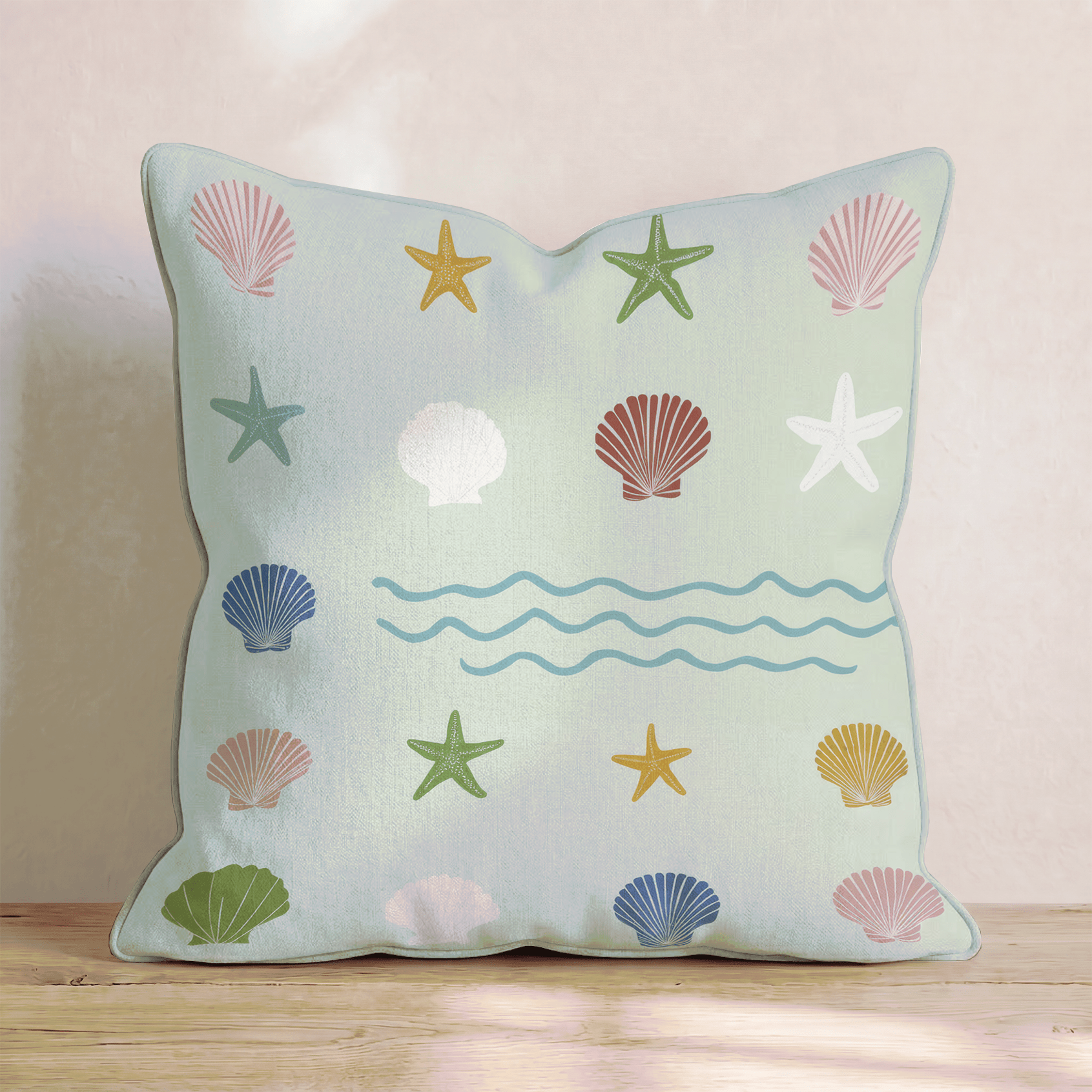 Seaside Seashells Throw Pillow - Benton Lane Home - Hillcroft Home