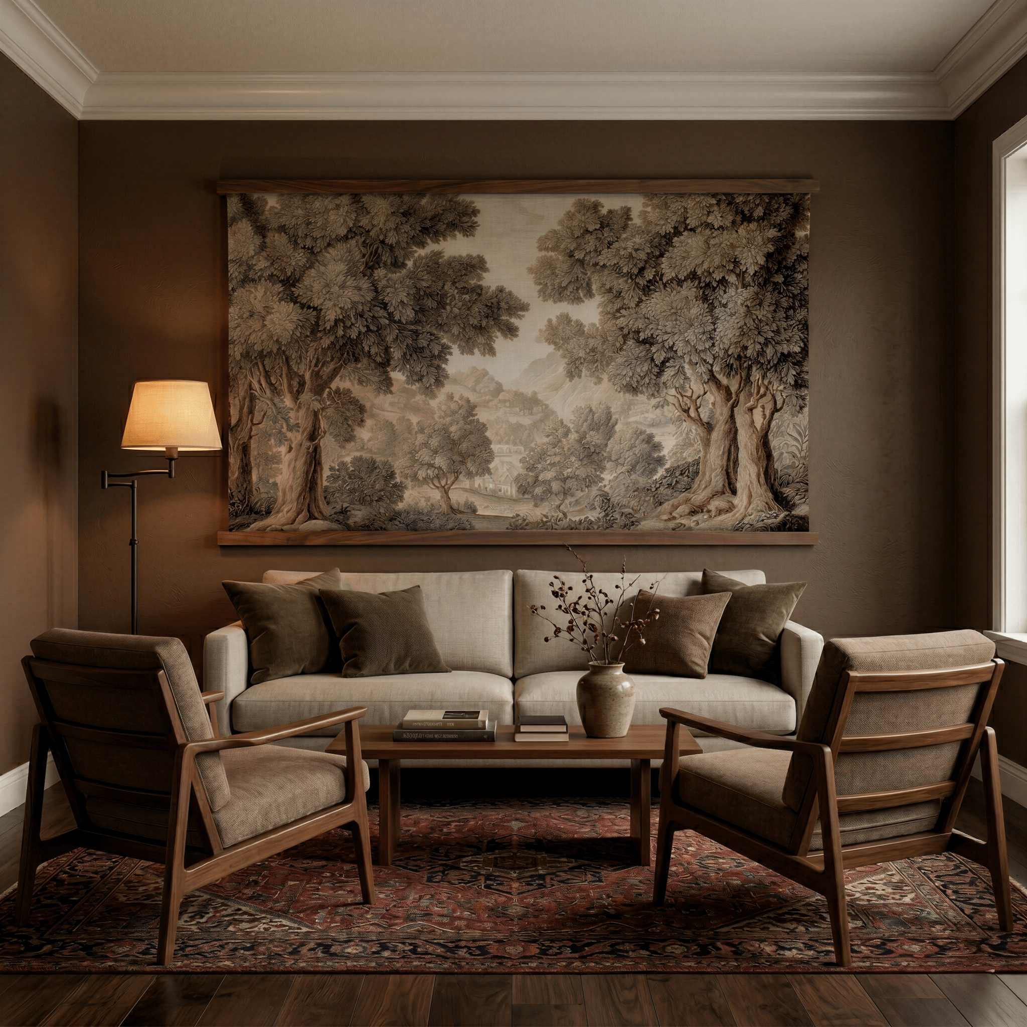 Sepia Grove Study - Tapestry - Painted Paper