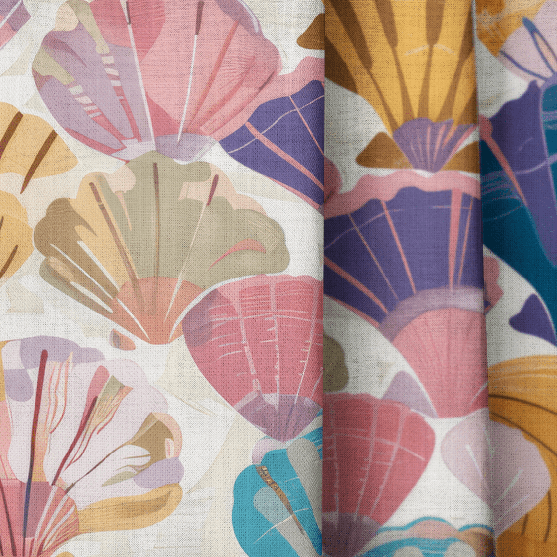 Seraphina's Seashell Sonata - Drapery - Benton Lane Home - Lemon Park
