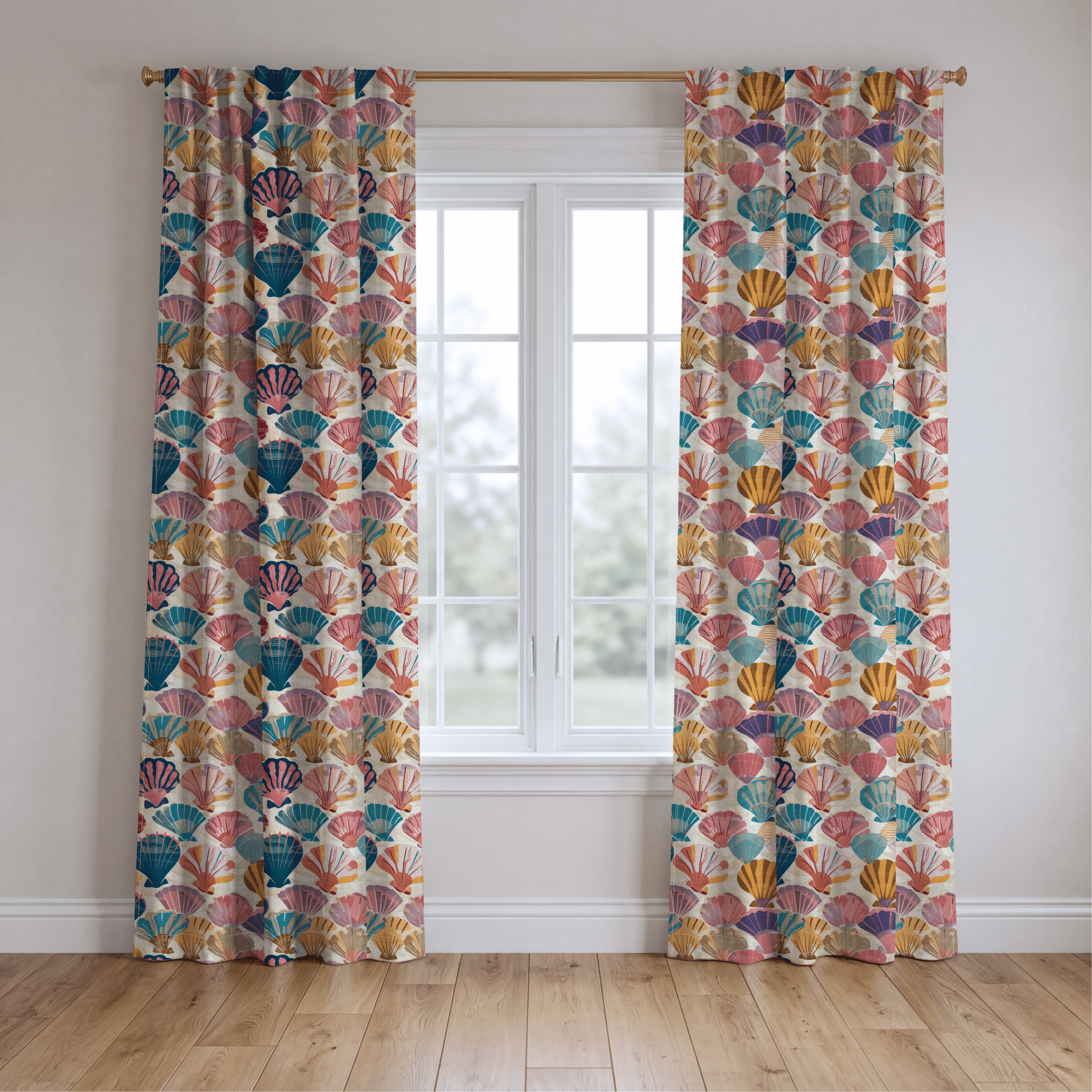 Seraphina's Seashell Sonata - Drapery - Benton Lane Home - Lemon Park
