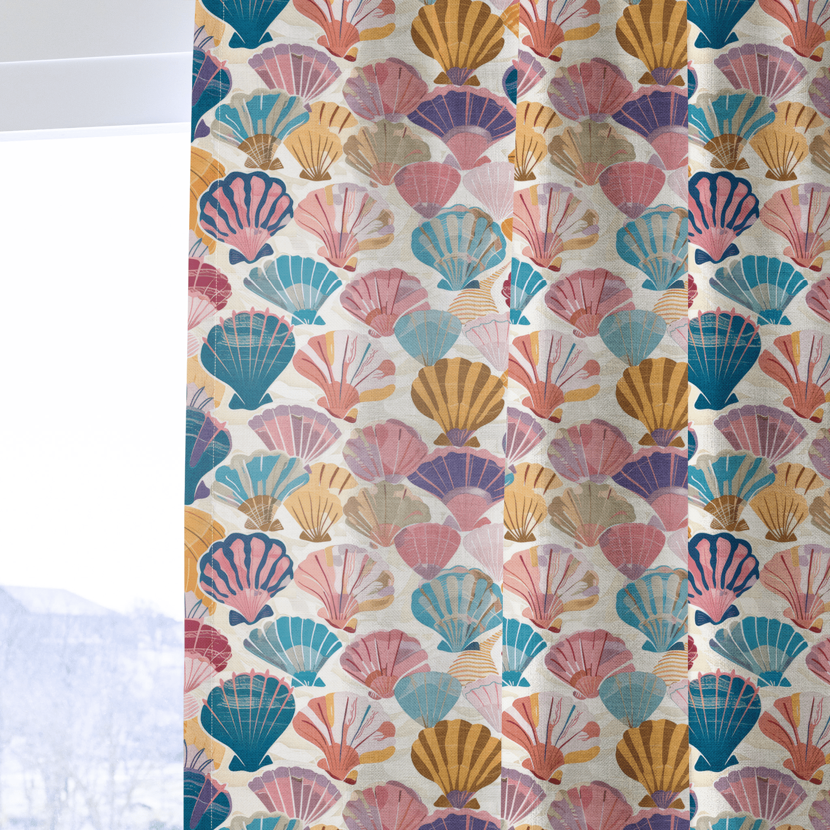Seraphina's Seashell Sonata - Drapery - Benton Lane Home - Lemon Park