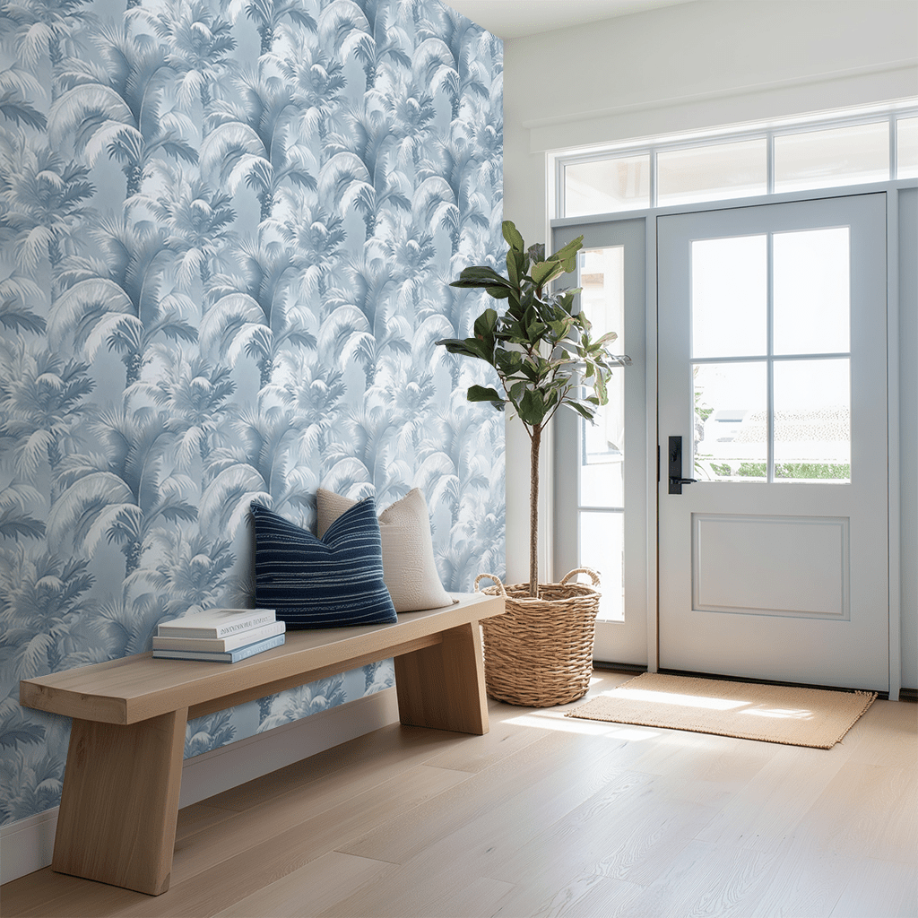 Serene Palm Wallpaper - Benton Lane Home - Painted Paper