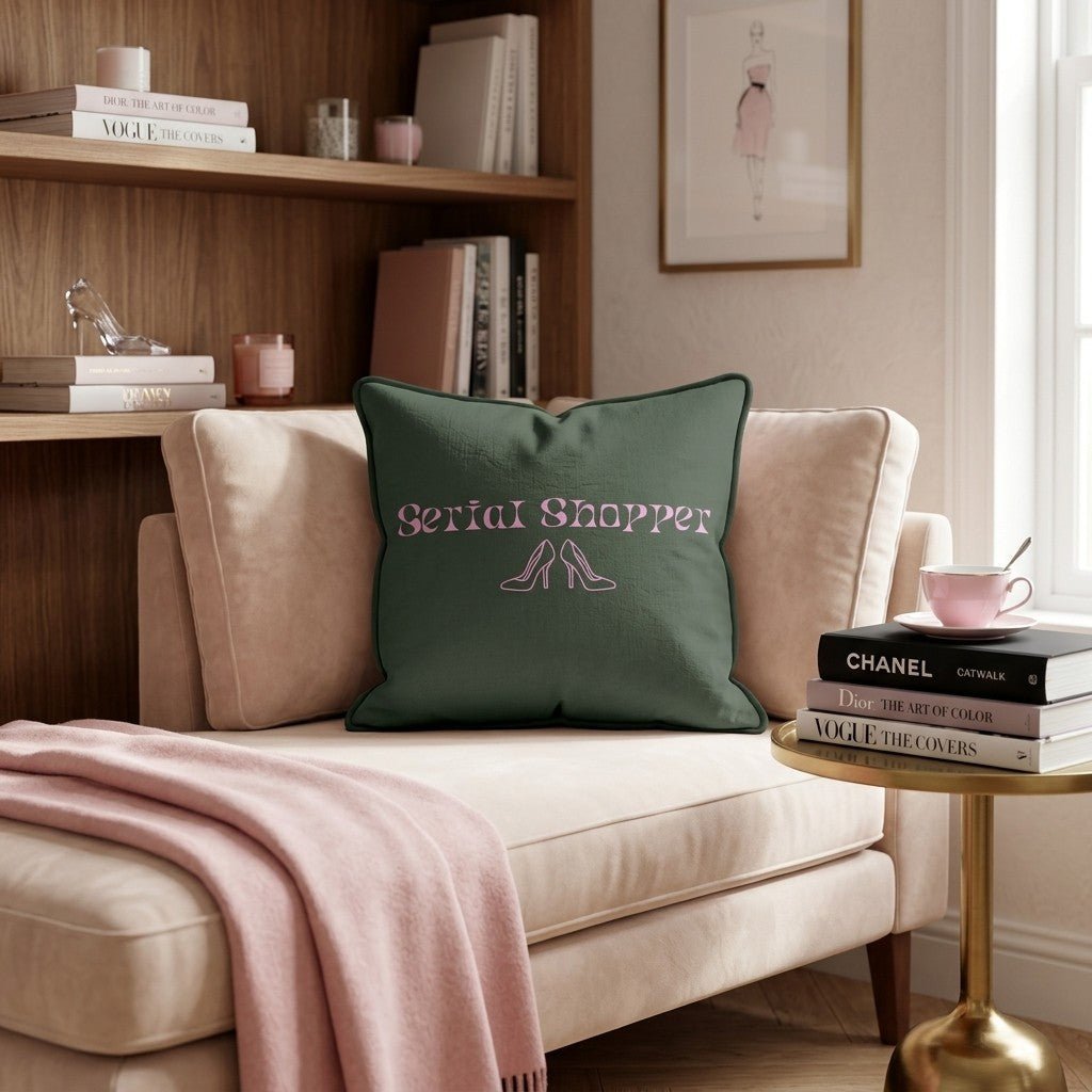 Serial Shopper Throw Pillow - Benton Lane Home - Hillcroft Home