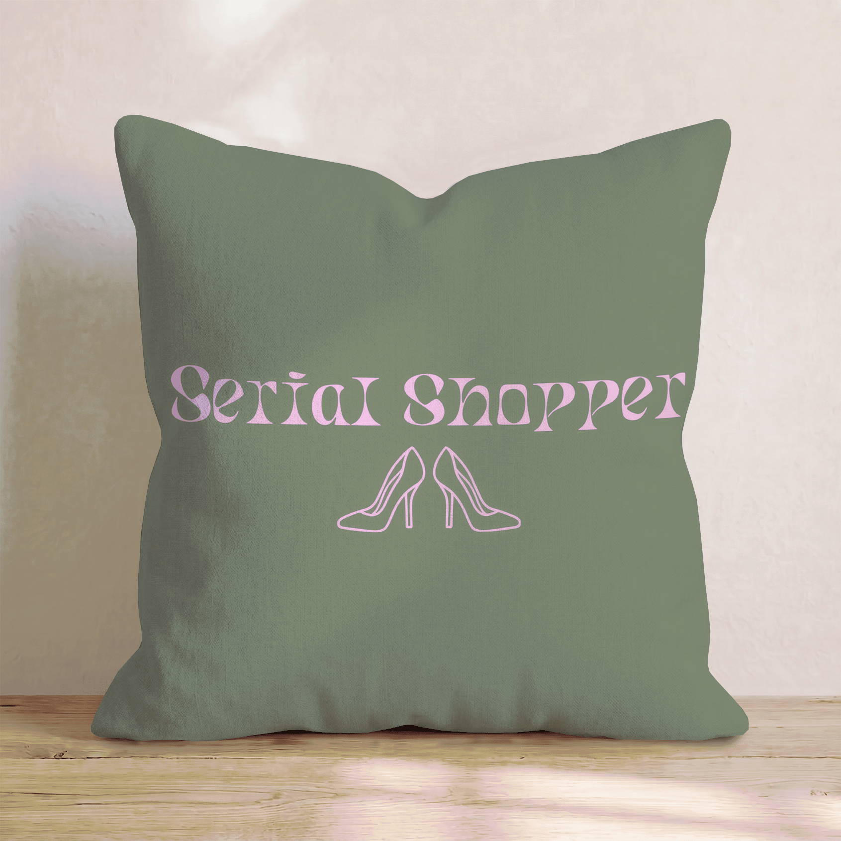 Serial Shopper Throw Pillow - Hillcroft Home