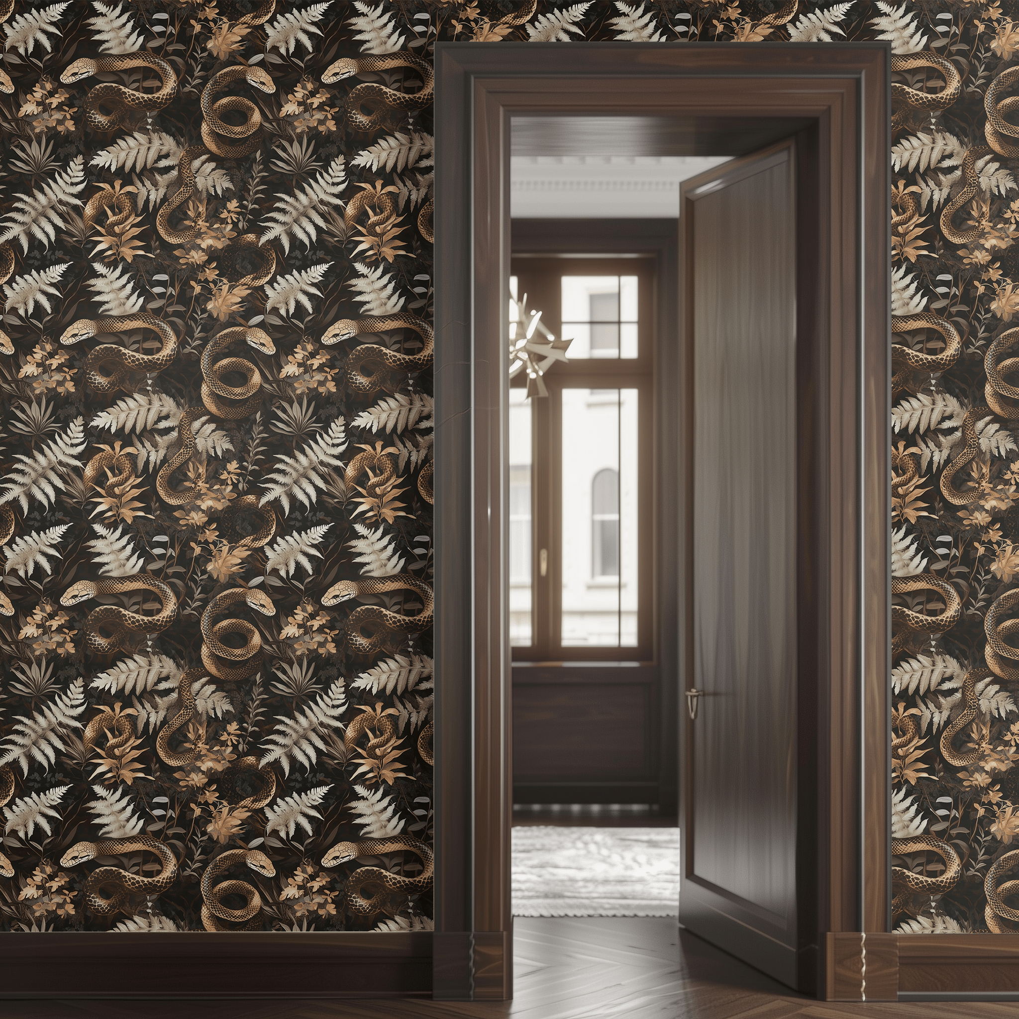 Serpent & Fern Wallpaper - Benton Lane Home - Painted Paper