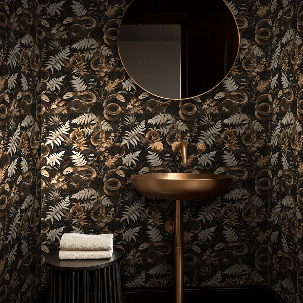 Serpent & Fern Wallpaper - Benton Lane Home - Painted Paper