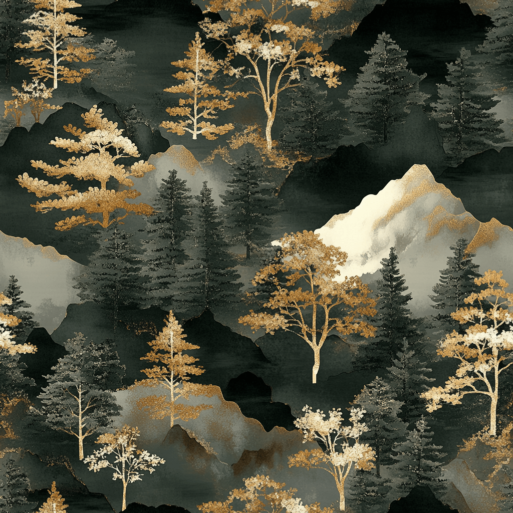 Shadow Pine Wallpaper - Benton Lane Home - Painted Paper
