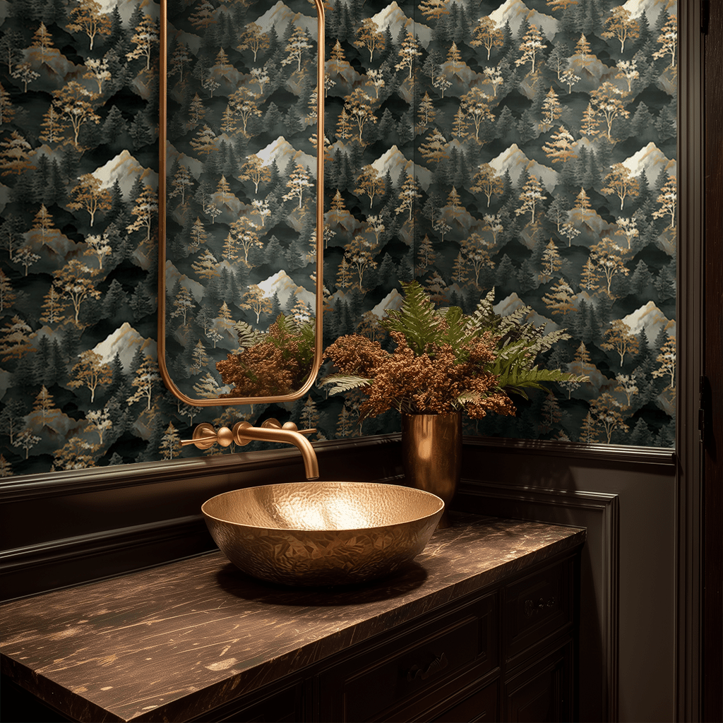 Shadow Pine Wallpaper - Benton Lane Home - Painted Paper