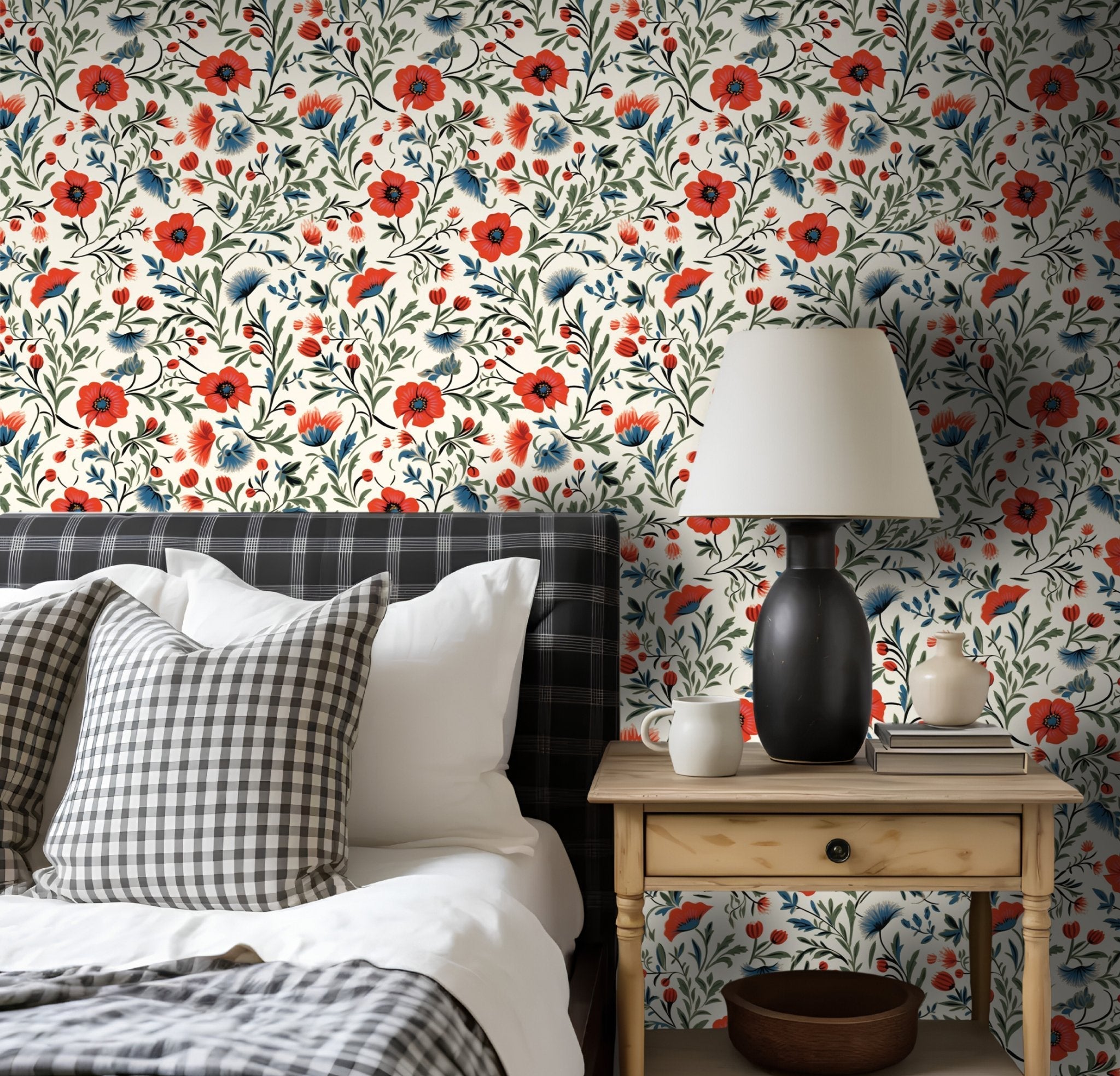 Shiloh Floral Wallpaper - Benton Lane Home - Painted Paper