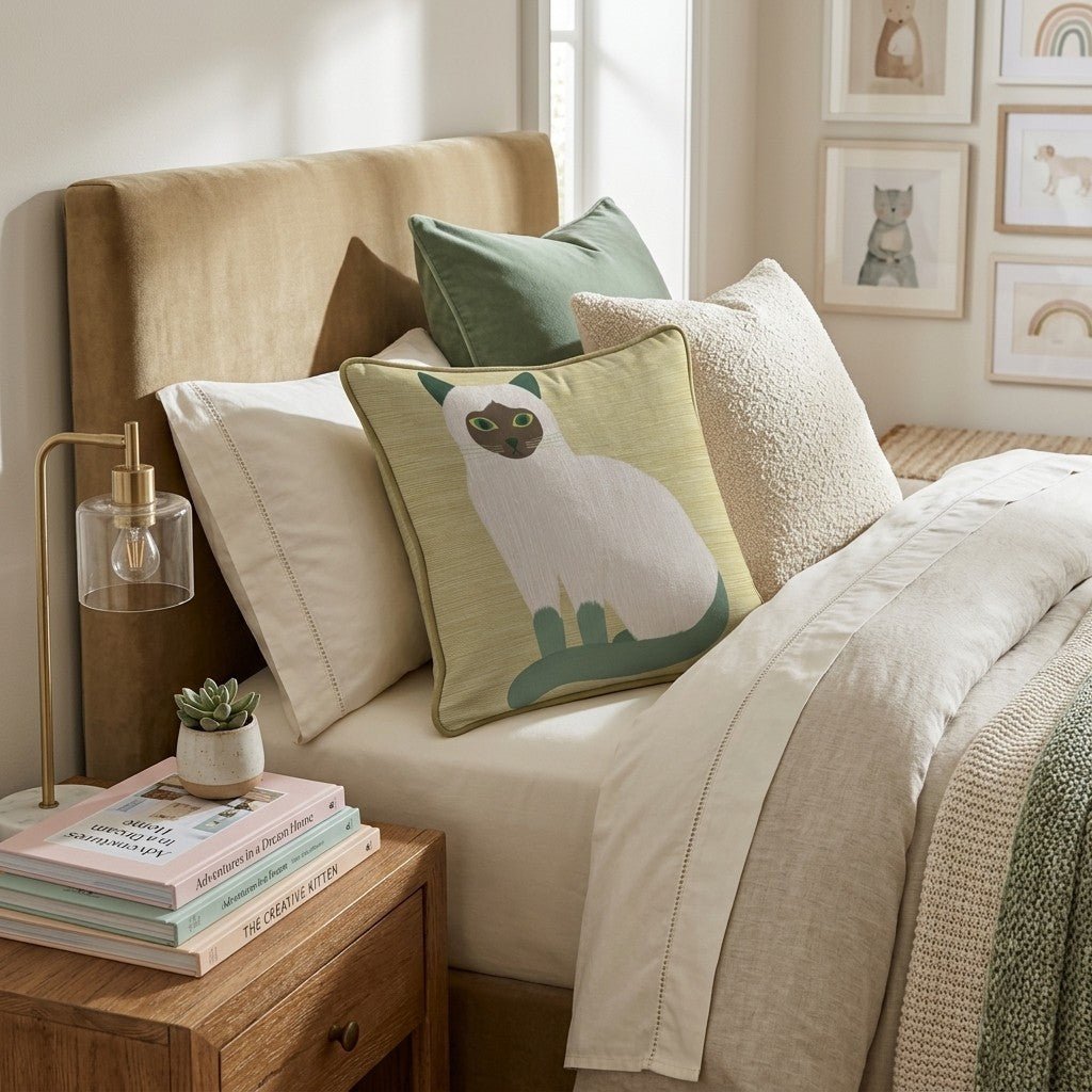 Siamese Meow Throw Pillow - Benton Lane Home - Hillcroft Home