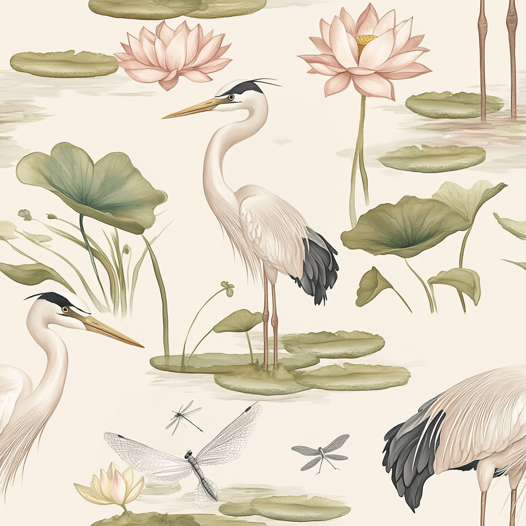 Silent Lilypond Wallpaper - Benton Lane Home - Painted Paper