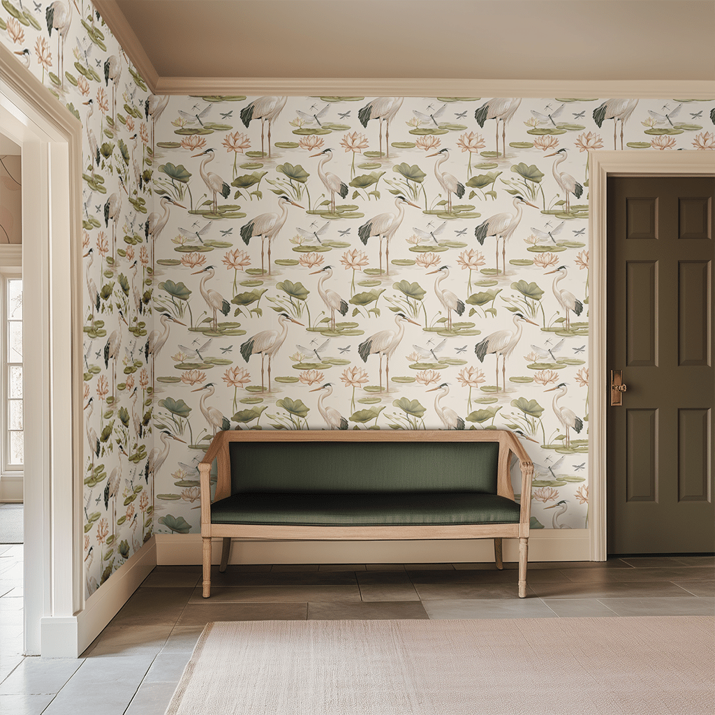 Silent Lilypond Wallpaper - Painted Paper