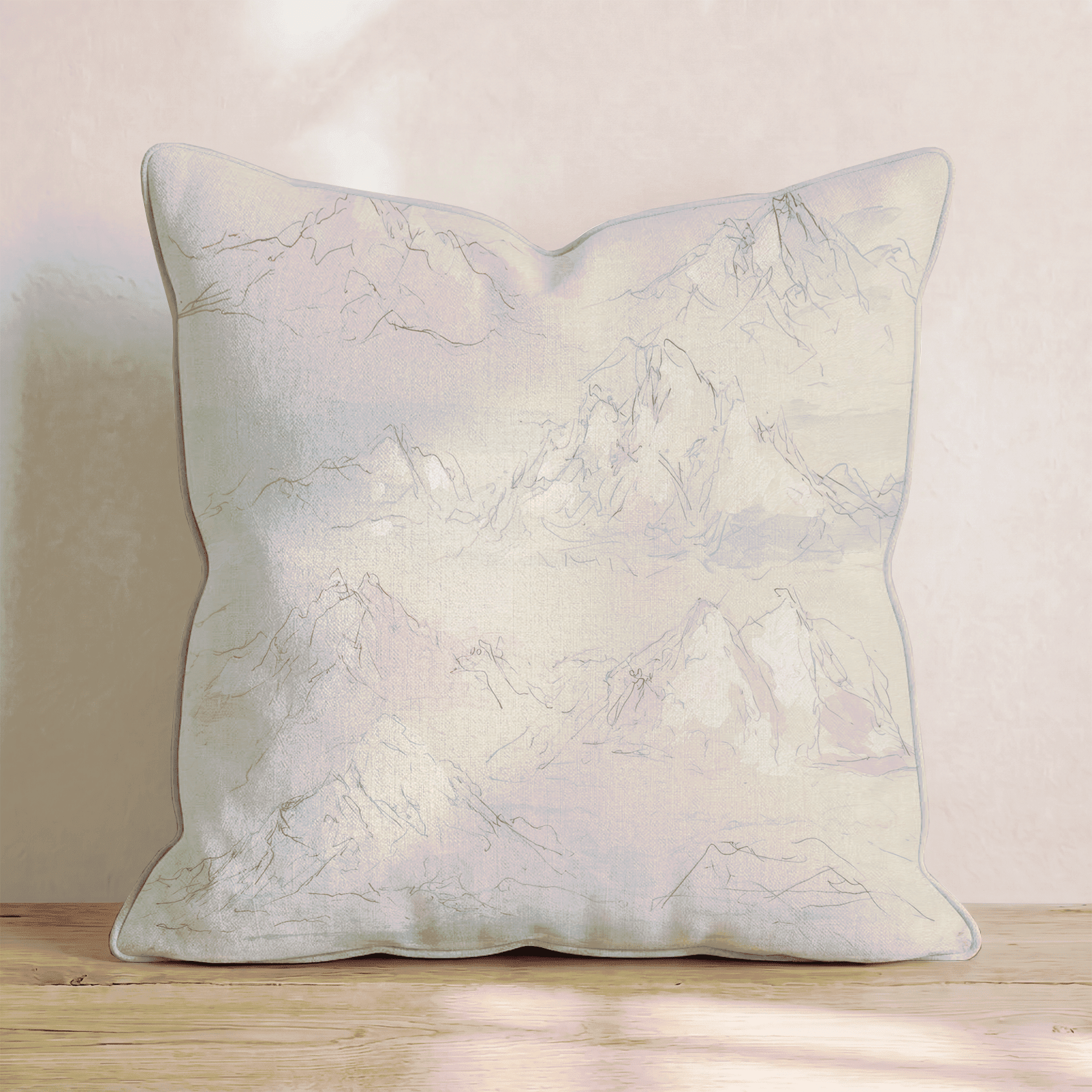 Sketched Mountains Throw Pillow - Benton Lane Home - Hillcroft Home