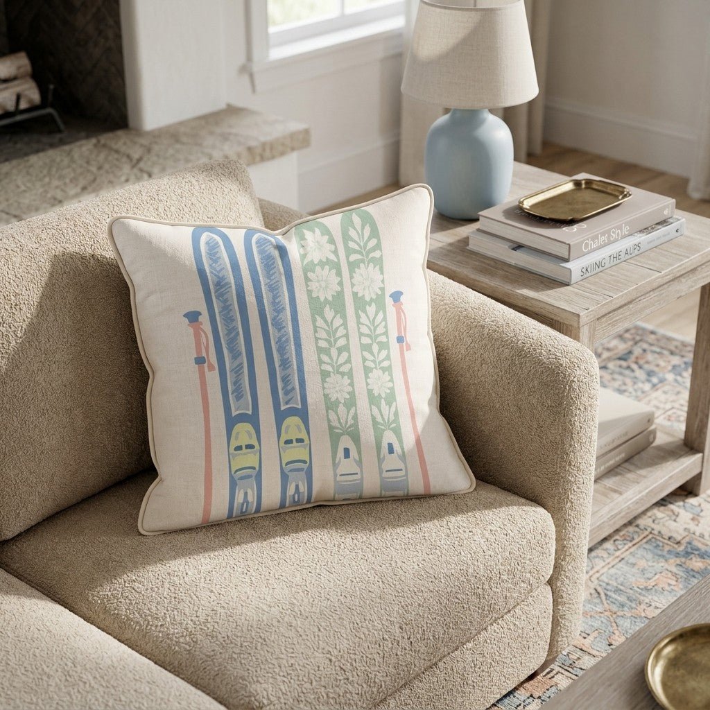 Ski Day Throw Pillow - Hillcroft Home