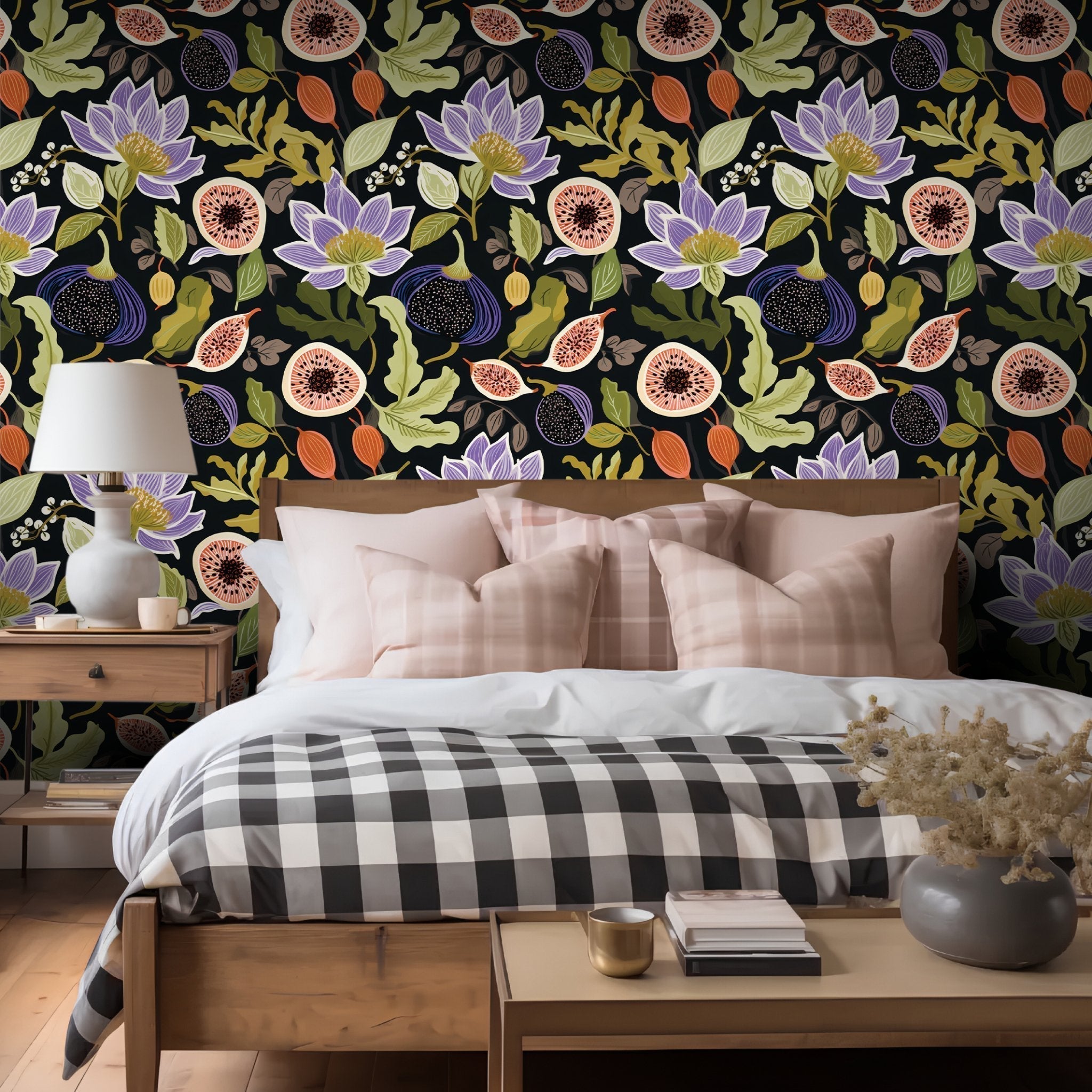 Sloane Fig Floral Wallpaper - Benton Lane Home - Painted Paper