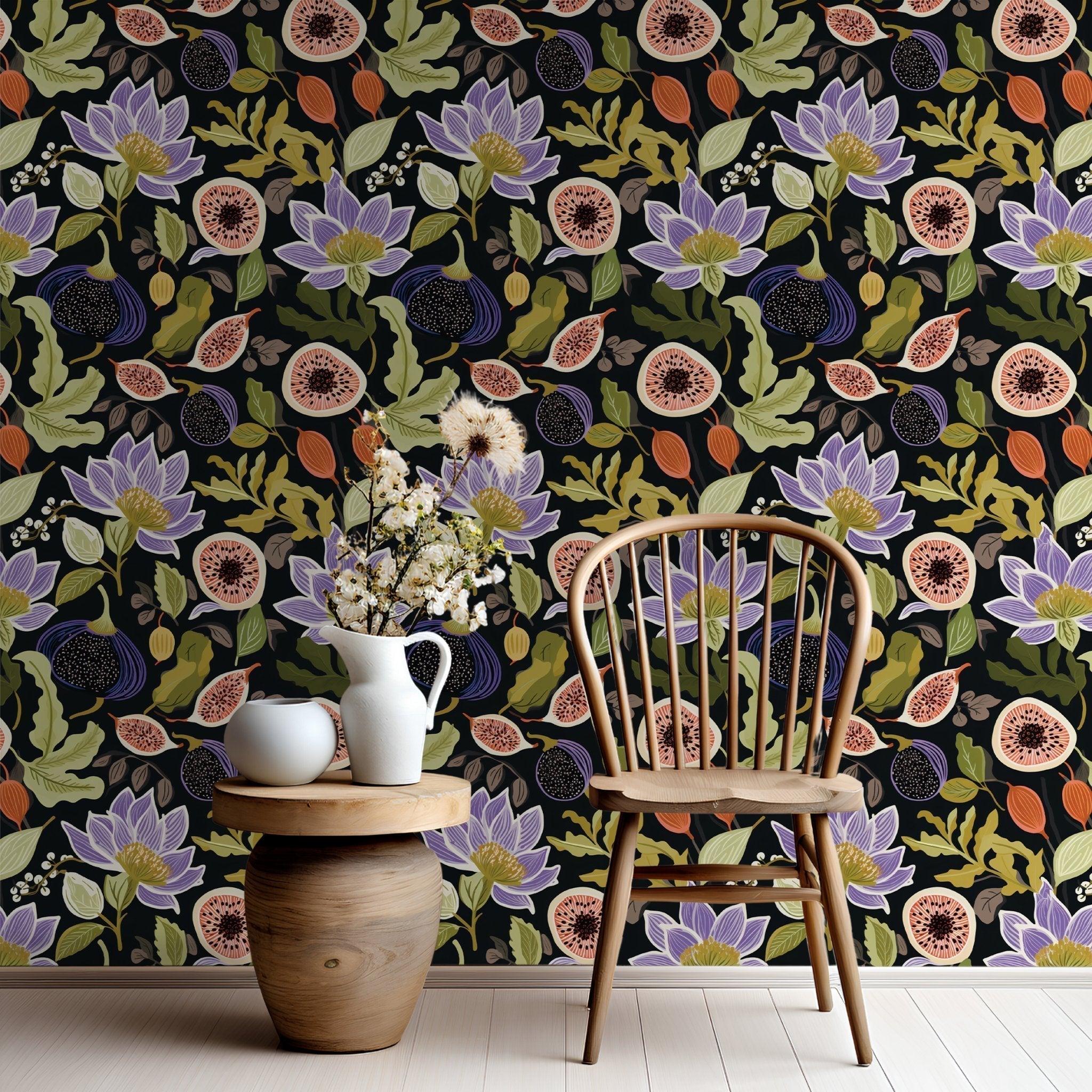 Sloane Fig Floral Wallpaper - Benton Lane Home - Painted Paper