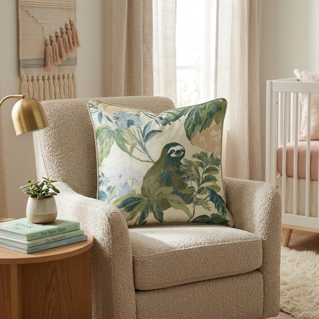 Sloth Forest Throw Pillow - Benton Lane Home - Hillcroft Home