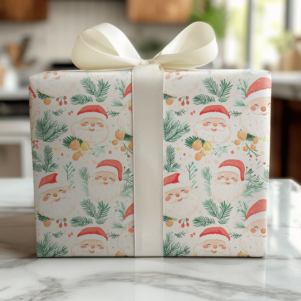 Smiley Santa - Wrapping Paper - Benton Lane Home - Lemon Park