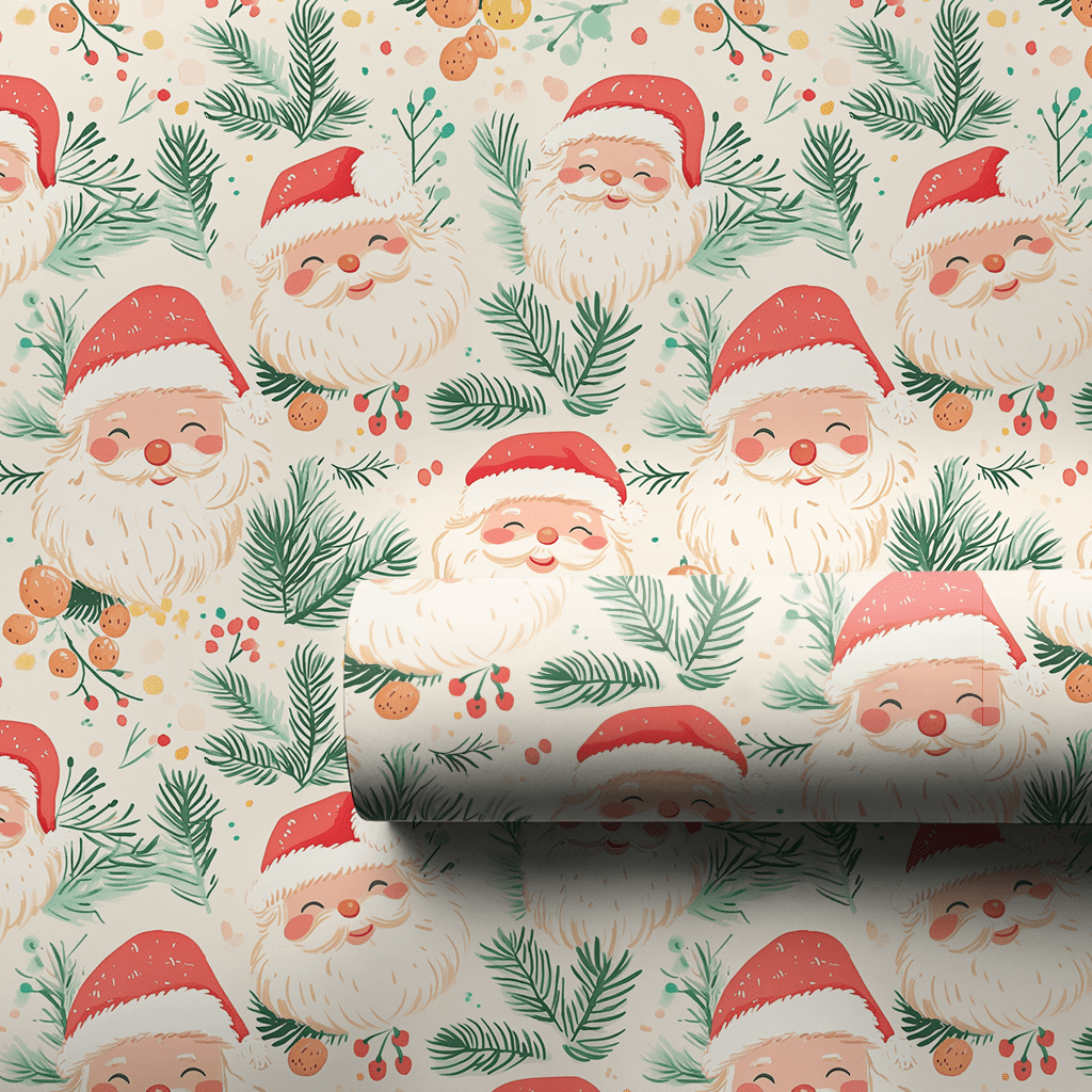 Smiley Santa - Wrapping Paper - Benton Lane Home - Lemon Park